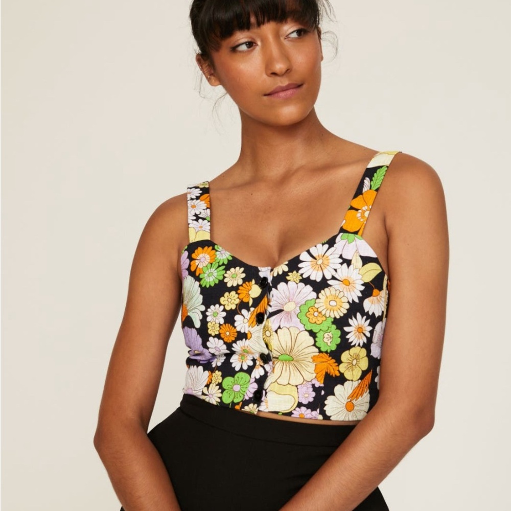 Maje 70’s floral crop top cropped
